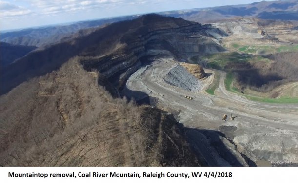 Mountaintop removal coal mining, Coal River Mountain, Raleigh County, WV 4-4-2018